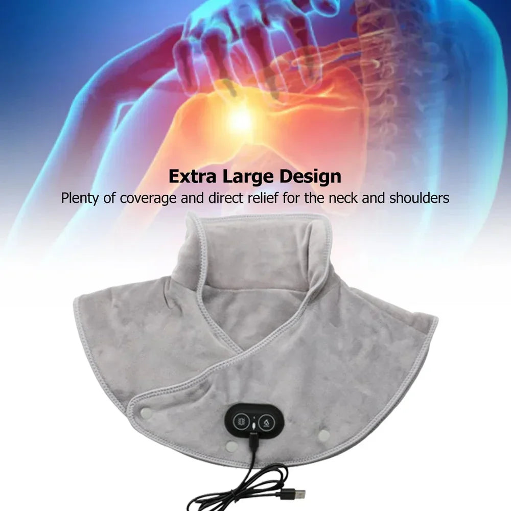 USB-Powered Heated Shoulder & Neck Wrap Grey-4