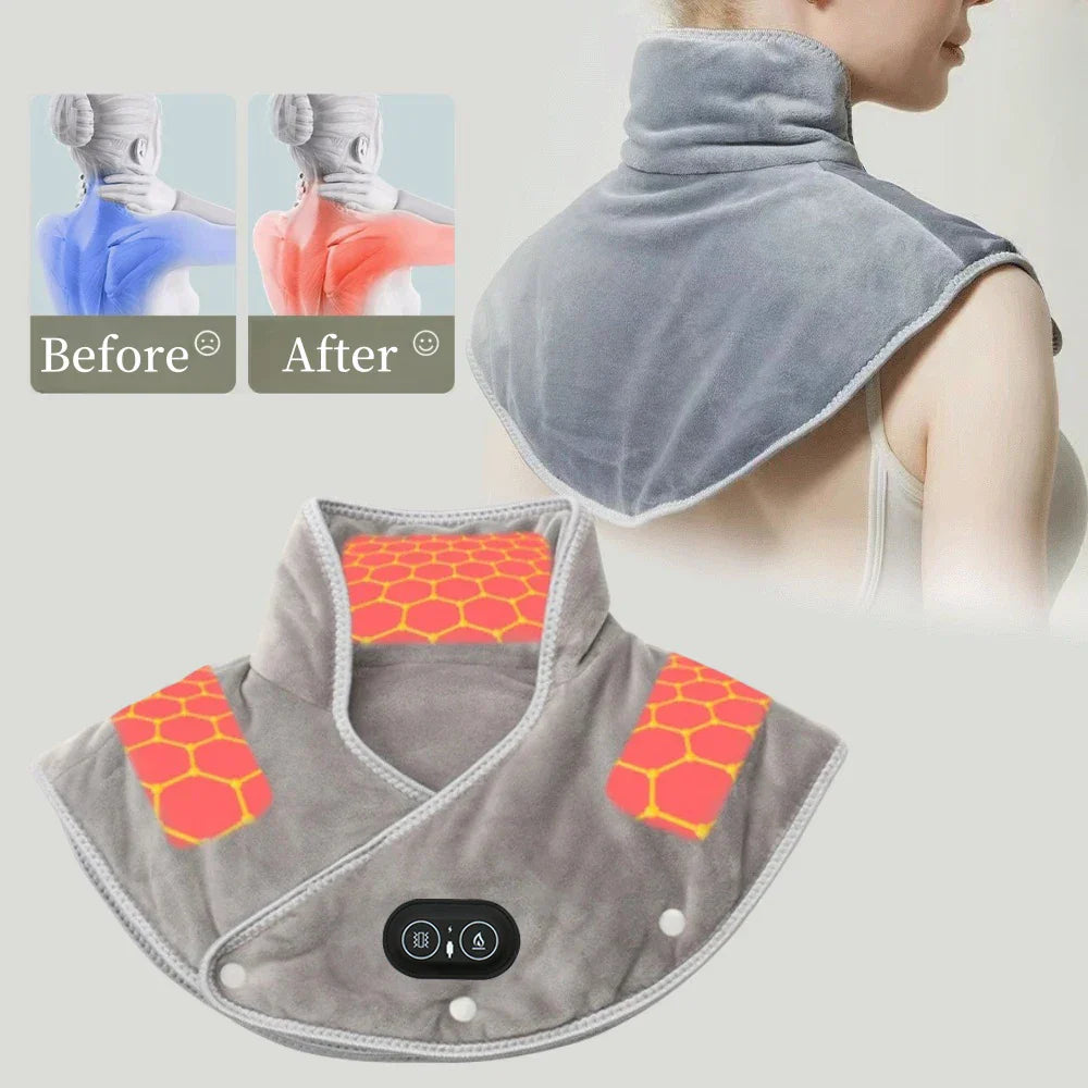 USB-Powered Heated Shoulder & Neck Wrap Grey-1
