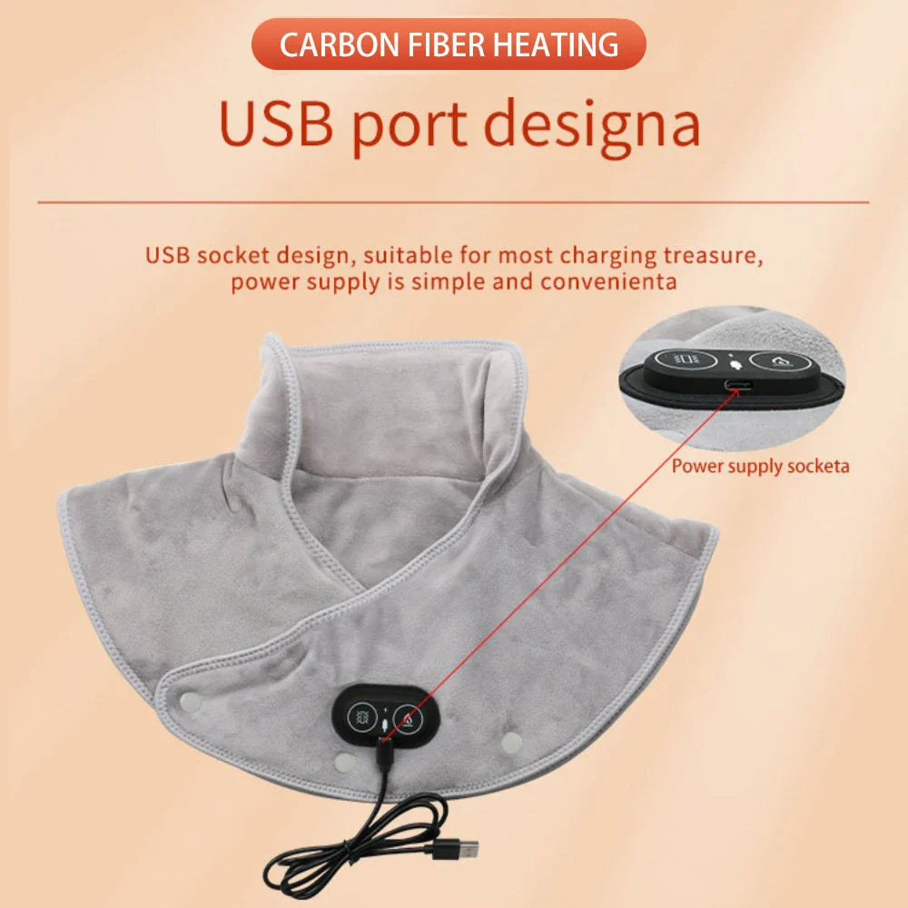 NNEOBA USB-Powered Heated Shoulder & Neck Wrap Grey